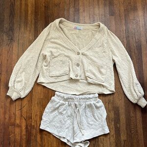 Free People Beach Short/ Sweater Set- small